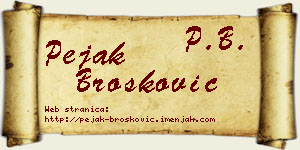 Pejak Brošković vizit kartica